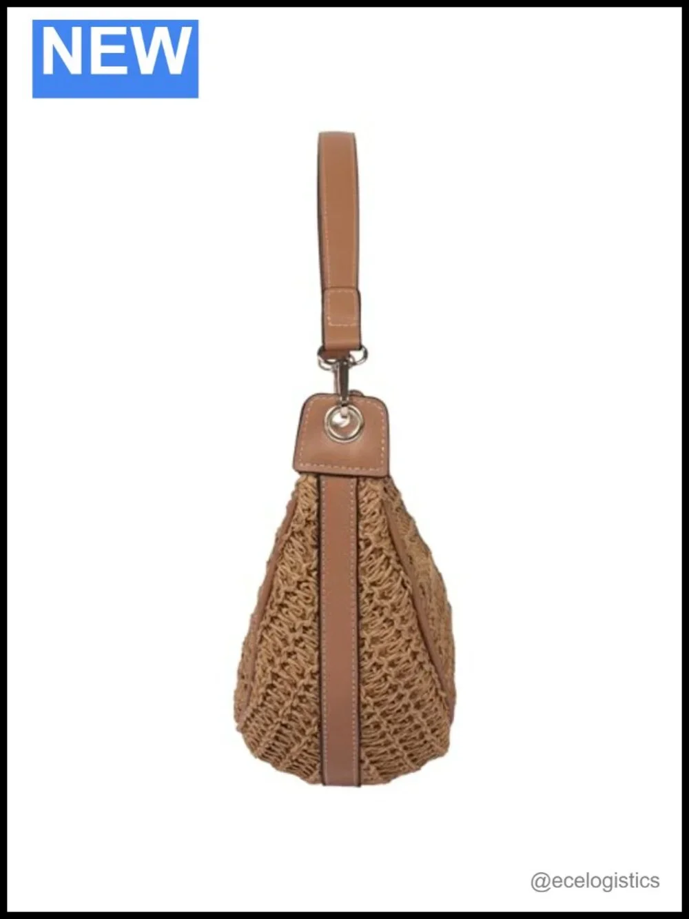 Woven Hobo Bag with Gold Hardware Adjustable Shoulder Strap